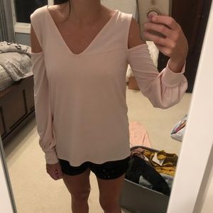 Blush Cut out Shoulder Blouse